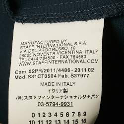 Pre Owned Maison Martin Margiela Navy Blue Rib Knit Trim Crepe Short Dress L