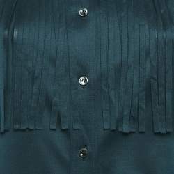 Pre Owned Maison Martin Margiela Green Jersey Silk Fringed Shirt M