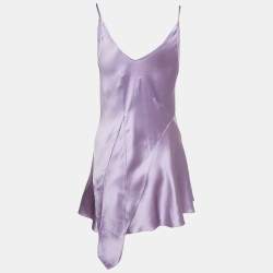 Pre Owned Maison Martin Margiela Purple Satin Sleeveless Bodysuit Top M