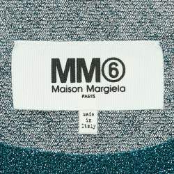 Pre Owned Maison Martin Margiela Blue Lurex Knit T-Shirt M