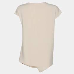Maison Martin Margiela Beige Crepe Silk Knot Detail Top M