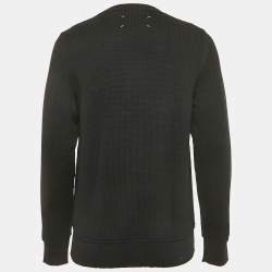 Pre Owned Maison Martin Margiela Black Wool Knit Crew Neck Sweatshirt L