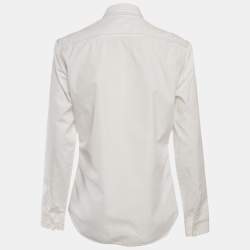 Pre Owned Maison Martin Margiela White Cotton Contrast Trim Shirt XS