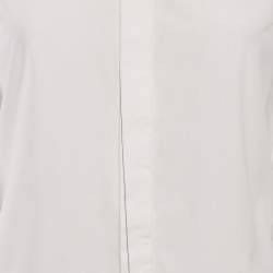 Pre Owned Maison Martin Margiela White Cotton Contrast Trim Shirt XS