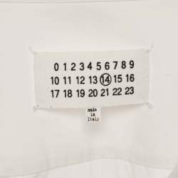 Pre Owned Maison Martin Margiela White Cotton Contrast Trim Shirt XS
