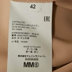 Pre Owned Maison Martin Margiela Beige Crepe Oversized Short Dress L