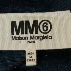 Pre Owned Maison Martin Margiela Blue Lurex Knit Wide Leg Sleeveless Jumpsuit L