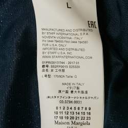 Pre Owned Maison Martin Margiela Blue Lurex Knit Wide Leg Sleeveless Jumpsuit L