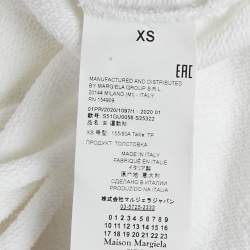 Pre Owned Maison Martin Margiela White Number Print Cotton Hooded Sweatshirt XS