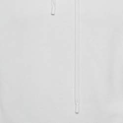 Pre Owned Maison Martin Margiela White Number Print Cotton Hooded Sweatshirt XS