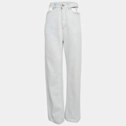 Pre Owned Maison Martin Margiela Light Blue Denim Cut-Out Jeans M Waist 25"