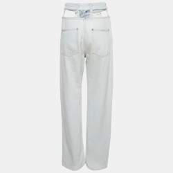 Pre Owned Maison Martin Margiela Light Blue Denim Cut-Out Jeans M Waist 25"
