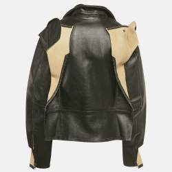 مملوكة مسبقًا جاكيت جلد أسود حقيقي ميزون مارتن مارجيلا x إتش آند إم مقاس متوسط