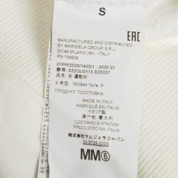 Pre Owned تي شيرت ميزون مارتن مارجيلًا أبيض جيرسي إم إم 6 صغير