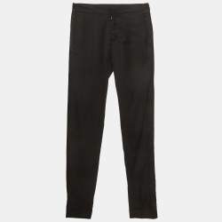 مملوكة مسبقًا Maison Martin Margiela Black Gabardine Slim Fit Trousers M