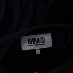 Pre Owned MM6 Maison Margiela Black Ribbed  Knit Turtle Neck High Low Sweater Dress M