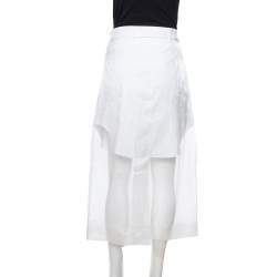 Maison Martin Margiela White Sheer Paneled Skirt L