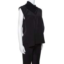 Pre Owned MM6 Maison Martin Margiela Black Mock Neck Sleeveless Top S
