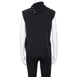 Pre Owned MM6 Maison Martin Margiela Black Mock Neck Sleeveless Top S