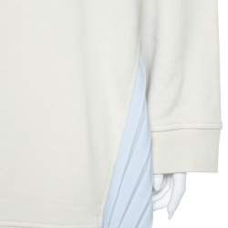 Maison Martin Margiela MM6 Off White Cotton Contrast Pleated Panel Detail Sweater Dress S