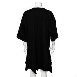 Pre Owned Maison Martin Margiela Black Cotton Knit Asymmetric Hem T-Shirt Dress S