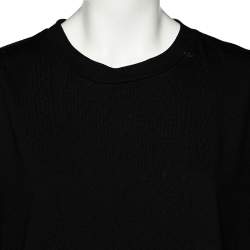 Pre Owned Maison Martin Margiela Black Cotton Knit Asymmetric Hem T-Shirt Dress S