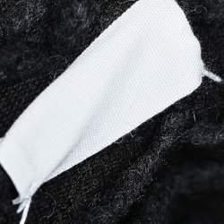 Pre Owned Maison Martin Margiela Charcoal Grey Wool & Alpaca Fringed Bolero S