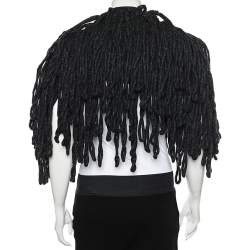Pre Owned Maison Martin Margiela Charcoal Grey Wool & Alpaca Fringed Bolero S