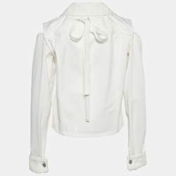 Pre Owned Maison Margiela MM6 White Denim Deconstructed Jacket M