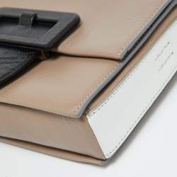 Pre Owned Maison Martin Margiela Tri Color Leather Top Handle Bag