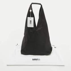Pre Owned Maison Martin Margiela Black Nylon and Leather Foldable Japanese Tote