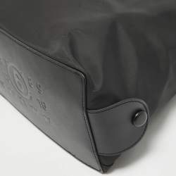 Pre Owned Maison Martin Margiela Black Nylon and Leather Foldable Japanese Tote