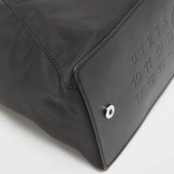 Pre Owned Maison Martin Margiela Black Nylon and Leather Foldable Japanese Tote