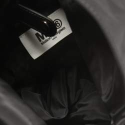 Pre Owned Maison Martin Margiela Black Nylon and Leather Foldable Japanese Tote