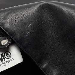Pre Owned MM6 Maison Martin Margiela Black Leather Triangle Tote