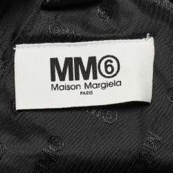 Pre Owned MM6 Maison Martin Margiela Black Leather Triangle Tote