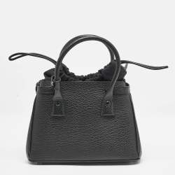 Maison Martin Margiela Black Leather 5AC Drawstring Top Handle Bag
