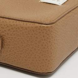 Pre Owned حقيبة كاميرا قماش وجلد بيج ميزون مارتن مارجلا 5AC