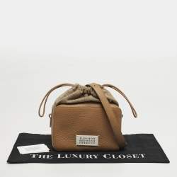 Pre Owned حقيبة كاميرا قماش وجلد بيج ميزون مارتن مارجلا 5AC