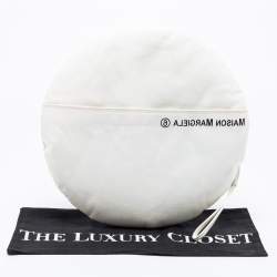 Pre Owned Maison Martin Margiela White Glossy Leather Ronde Round Pochette