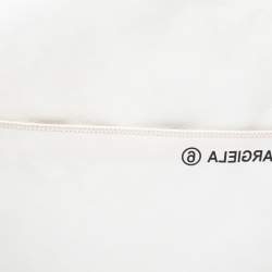 Pre Owned Maison Martin Margiela White Glossy Leather Ronde Round Pochette