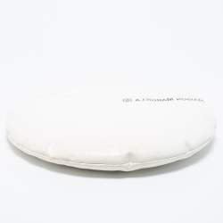 Pre Owned Maison Martin Margiela White Glossy Leather Ronde Round Pochette