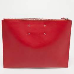 Pre Owned Maison Martin Margiela Red Leather Clutch