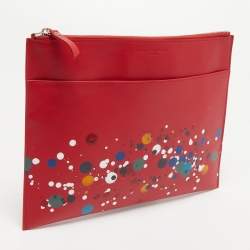 Pre Owned Maison Martin Margiela Red Leather Clutch