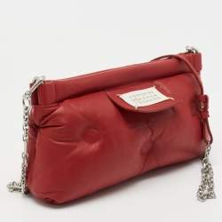 Pre Owned Maison Martin Margiela Red Quilted Leather Glam Slam Pochette