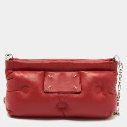 Pre Owned Maison Martin Margiela Red Quilted Leather Glam Slam Pochette