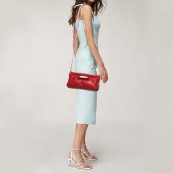 Pre Owned Maison Martin Margiela Red Quilted Leather Glam Slam Pochette