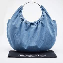 Pre Owned Maison Martin Margiela Blue Denim Large Hobo