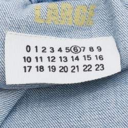 Pre Owned Maison Martin Margiela Blue Denim Large Hobo