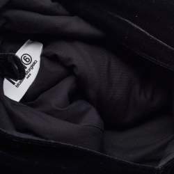 Pre Owned Maison Martin Margiela Black Velvet and Leather Hobo